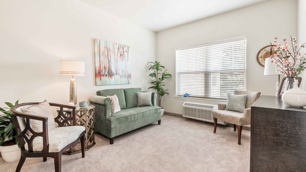 A living room in a Salmon Creek apartment